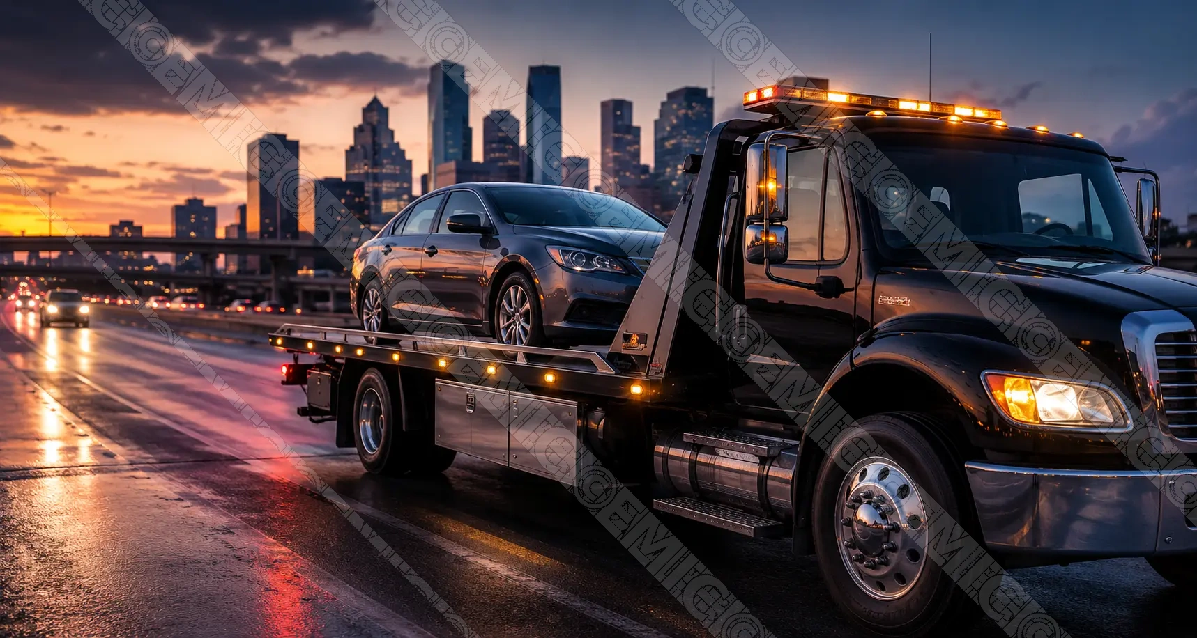 Professional tow truck recovery